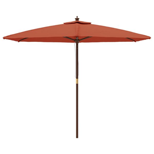 vidaXL Sonnenschirm mit Holzmast Terrakotta 299x240 cm