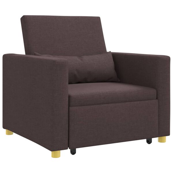 vidaXL Ausziehbare Schlafcouch Einzel Dunkelbraun 90 x 165 x 87 cm