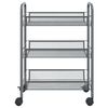 vidaXL K&uuml;chenwagen 3 Etagen Grau 46x26x64 cm Eisen