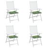 vidaXL Stuhlkissen 4 pcs Gr&uuml;n und Wei&szlig; 50 x 50 x 4 cm Oxford-Stoff