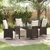 vidaXL Garten Essgruppe mit Kissen 5 pcs Braun Poly Rattan