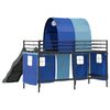 vidaXL Kinder-Etagenbett Schwarz und Blau 74,5 x 190 cm Metall