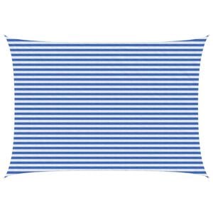 vidaXL Sonnensegel 3,5 x 5 m HDPE Rechteckig Blau und Wei&szlig;