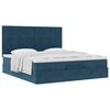 vidaXL Ottoman-Bett mit Matratzen Dunkelblau 180x200 cm Samt