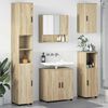 vidaXL Badezimmerm&ouml;bel-Set 5 pcs Sonoma-Eiche Holzwerkstoff & Metall