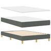 vidaXL LED Boxspringbett mit Kopfteil Dunkelgrau 120 x 190 cm Stoff
