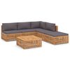 vidaXL 6-tlg. Garten-Lounge-Set mit Kissen Dunkelgrau Massivholz Teak