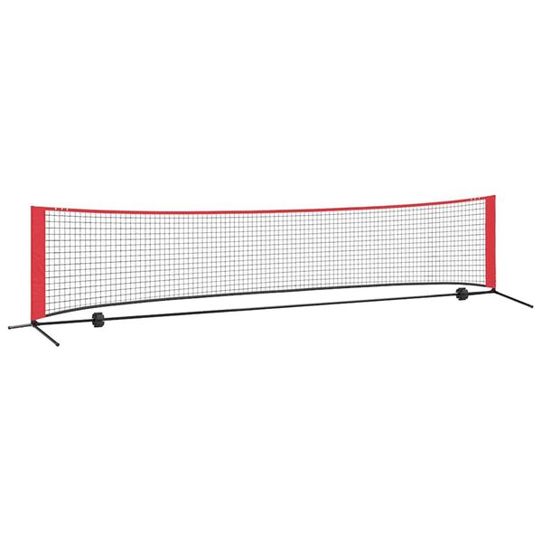vidaXL Tennisnetz Schwarz und Rot 396 x 92 x 87 cm Polyester