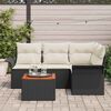 vidaXL Gartensofa-set mit Speicher 5 pcs Schwarz und Creme Poly-Rattan