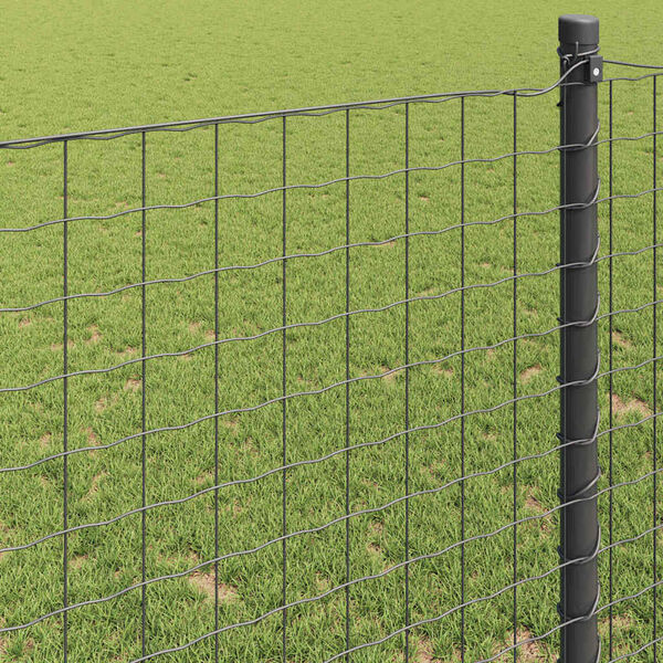 vidaXL Eurozaun Grau 1 x 25 m PVC-beschichtetes Eisen
