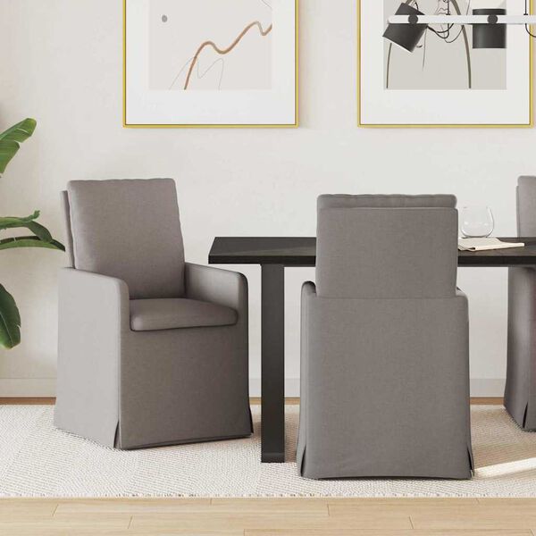 vidaXL Esszimmerst&uuml;hle 2 pcs Taupe 57 x 67 x 98 cm Stoff