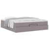 vidaXL Ottoman-Bett mit Matratze Taupe 160x200 cm Stoff