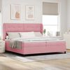 vidaXL Boxspringbett mit Matratze Rosa 200 x 200 cm Polyester