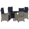 vidaXL Garten Essgruppe 5 stk. Grau Poly-Rattan