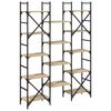 vidaXL B&uuml;cherregal Sonoma-Eiche 127,5x28,5x172,5 cm Holzwerkstoff