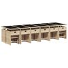 vidaXL 17-tlg. Garten-Essgruppe mit Kissen Beige Poly Rattan