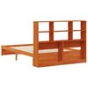 vidaXL Bettgestell mit Aufbewahrungskopfteil Wachsbraun 140 x 190 cm