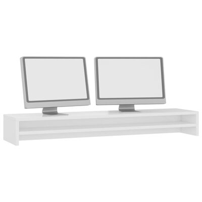 vidaXL Monitorständer Hochglanz-Weiß 100x24x13 cm Holzwerkstoff