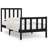 vidaXL Massivholzbett Schwarz 90x190 cm