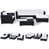 vidaXL 6-tlg. Garten-Lounge-Set mit Auflagen Poly Rattan Schwarz