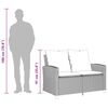 vidaXL Gartensofa 2-Sitzer mit Kissen & Tisch Beige Poly Rattan