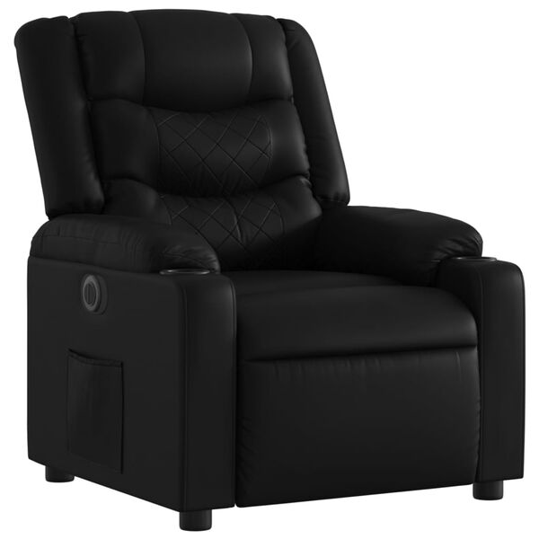 vidaXL Relaxsessel Elektrisch Schwarz Kunstleder