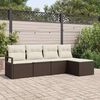 vidaXL Sofa Set mit Kissen 5 pcs Braun und Creme Poly-Rattan