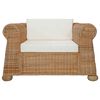 vidaXL Sessel mit Kissen Natur Rattan