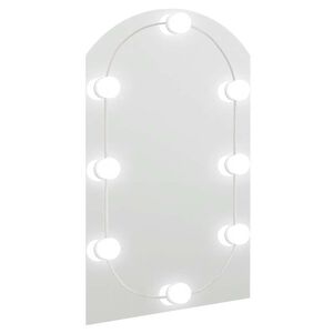 vidaXL Spiegel mit LED-Leuchten 60x40 cm Glas Bogenf&ouml;rmig