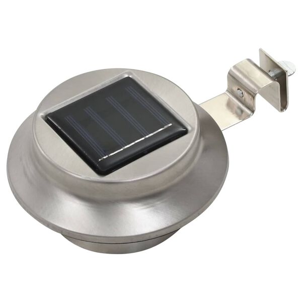 vidaXL Solar-Au&szlig;enleuchten 12 Stk. LED Rund 12 cm Wei&szlig;