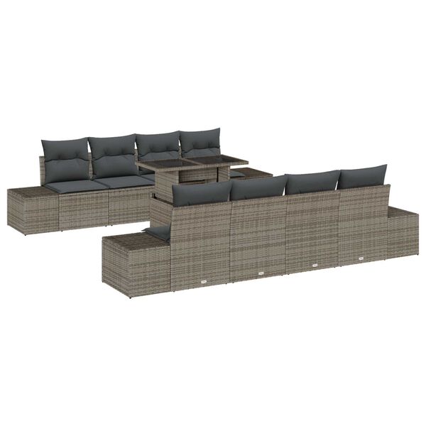 vidaXL Garten-Sofa-Set mit Kissen 7 pcs Grau