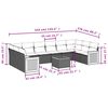 vidaXL 11-tlg. Garten-Sofagarnitur mit Kissen Grau Poly Rattan
