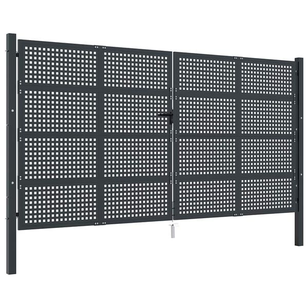 vidaXL Gartentor Anthrazit 400x175 cm Stahl