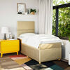 vidaXL Boxspringbett mit Matratze Creme 80x200 cm Stoff