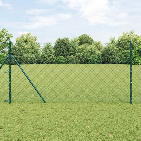 vidaXL Kettenzaun Gr&uuml;n 10 x 1,5 m Stahl