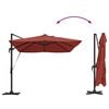 vidaXL Sonnenschirm mit LED-Lichtleisten Terrakotta 352 x 251 x 265 cm