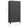 vidaXL Industrial Kleiderschrank Anthrazit 90x50x180 cm Metall