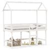 vidaXL Hochbett mit Leiter und Dach Wei&szlig; 90x190 cm Massivholz Kiefer