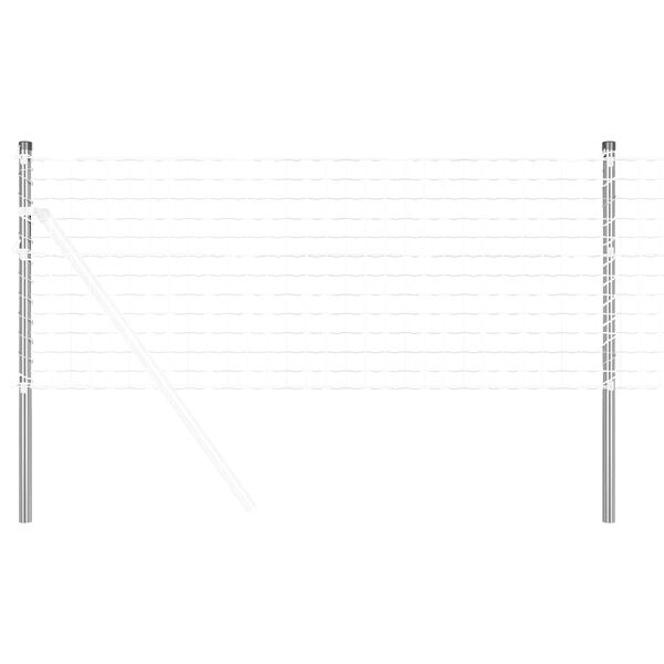 vidaXL Zaunpfosten 2 pcs Silber 70 cm Pulverbeschichteter Stahl