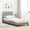 vidaXL Bett mit Matratze Hellgrau 90x200 cm Stoff