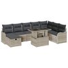 vidaXL Gartensofa-set 9 stk. Hellgrau Poly-Rattan