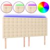 vidaXL LED Kopfteil Creme 160x5x118/128 cm Stoff