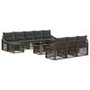 vidaXL Gartensofa-set 11 stk. Grau und Dunkelgrau Poly-Rattan