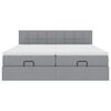 vidaXL Ottoman-Bett mit Matratzen & LEDs Hellgrau 160x200 cm Stoff