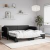 vidaXL Tagesbett Ausziehbar Schwarz 80x200 cm Stoff