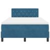 vidaXL Boxspringbett mit Matratze Dunkelblau 120 x 200 cm Samt