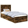vidaXL Bettrahmen Ger&auml;ucherte Eiche 90 x 190 cm Ingenieurs Holz