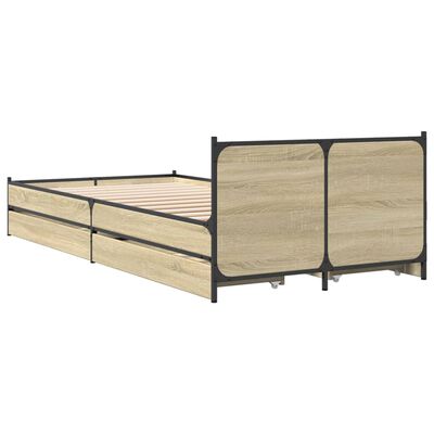 vidaXL Bettgestell mit Schubladen Sonoma-Eiche 100x200cm Holzwerkstoff