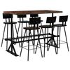vidaXL Bar-Set 7-tlg. Massives Altholz Mehrfarbig