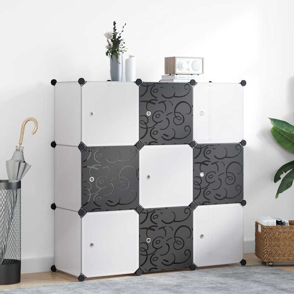 vidaXL Regalsystem W&uuml;rfelregal mit 9 F&auml;chern Schwarz und Wei&szlig;